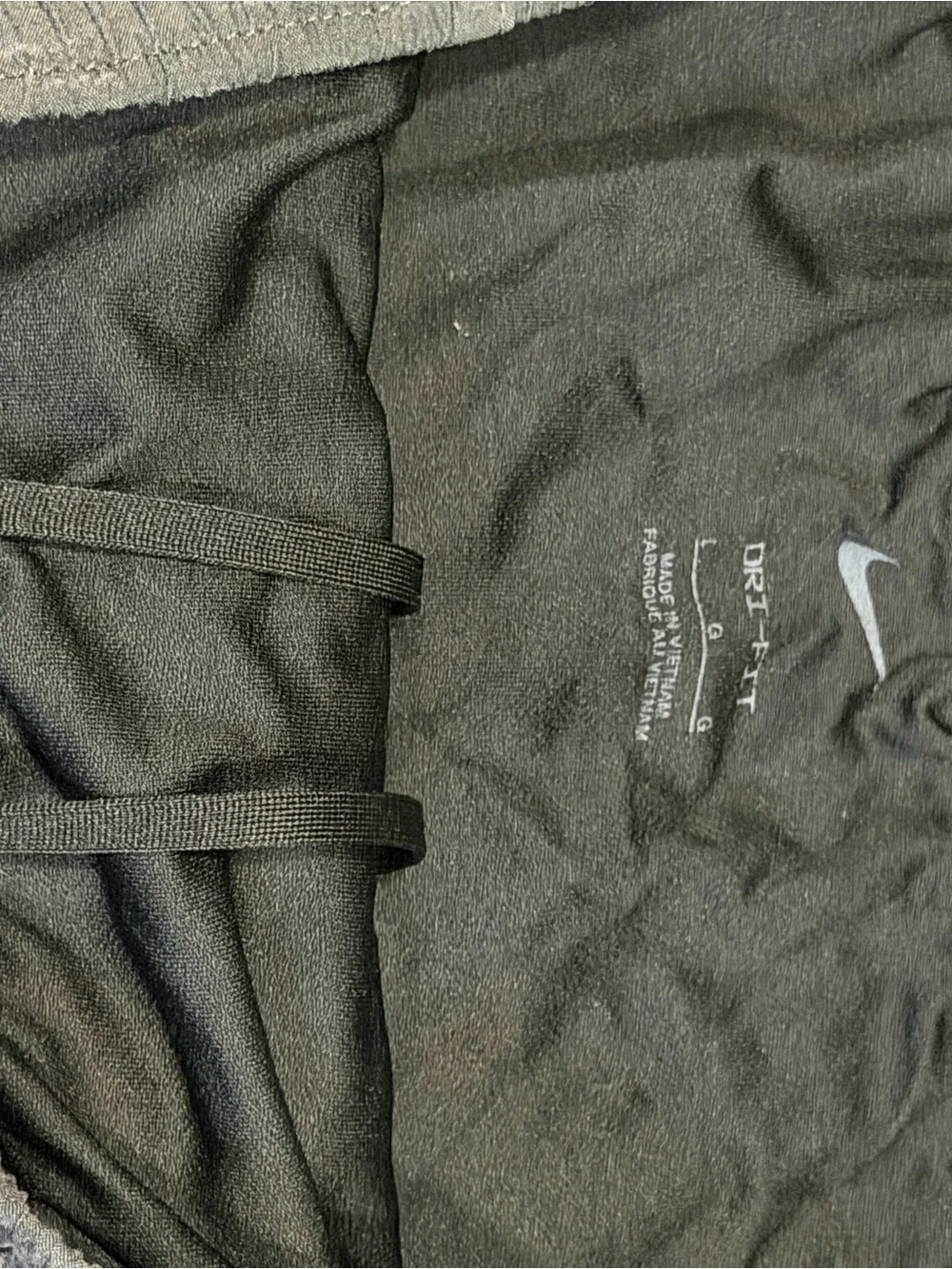 Nike Black Athletic Shorts with Silver Swoosh